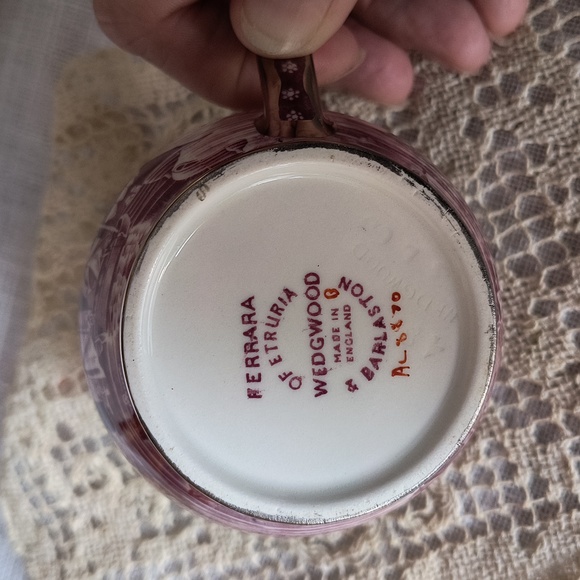 Vintage Wedgwood & Barlaston Silver And Mulberry Ferrara Transfer Ware Pitcher - Picture 4 of 4